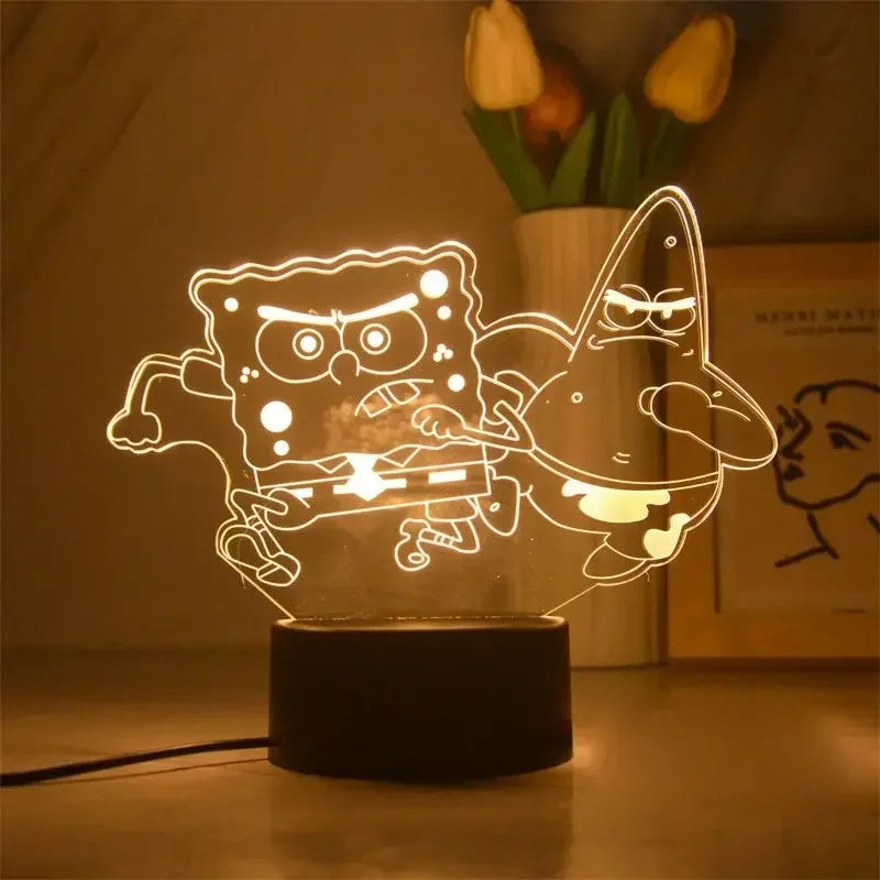 Luce Notturna 3D SpongeBob – Illumina la Notte con Magia e Allegria!