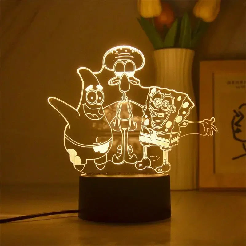 Luce Notturna 3D SpongeBob – Illumina la Notte con Magia e Allegria!