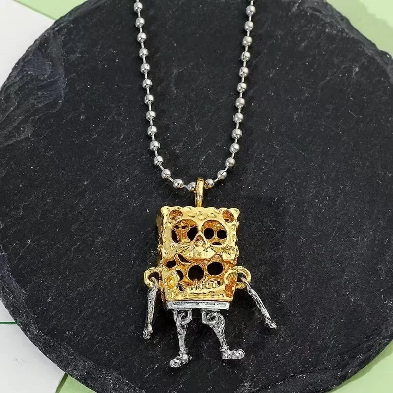 Collana SpongeBob Scheletro β Stile Gothic & Punk per un Look Unico!