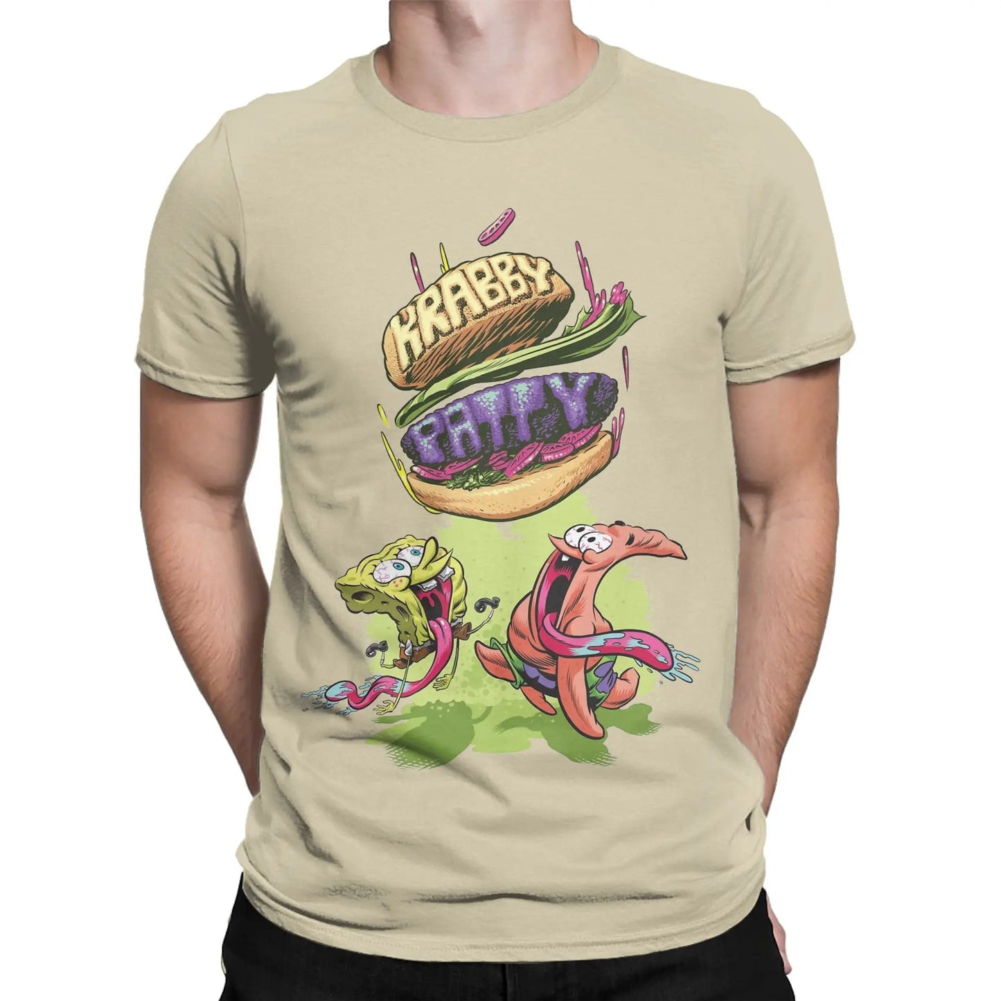 T-shirt Divertente SpongeBob Patrick Krabby Patty – Un Tocco di Allegria per il Tuo Stile Estivo!