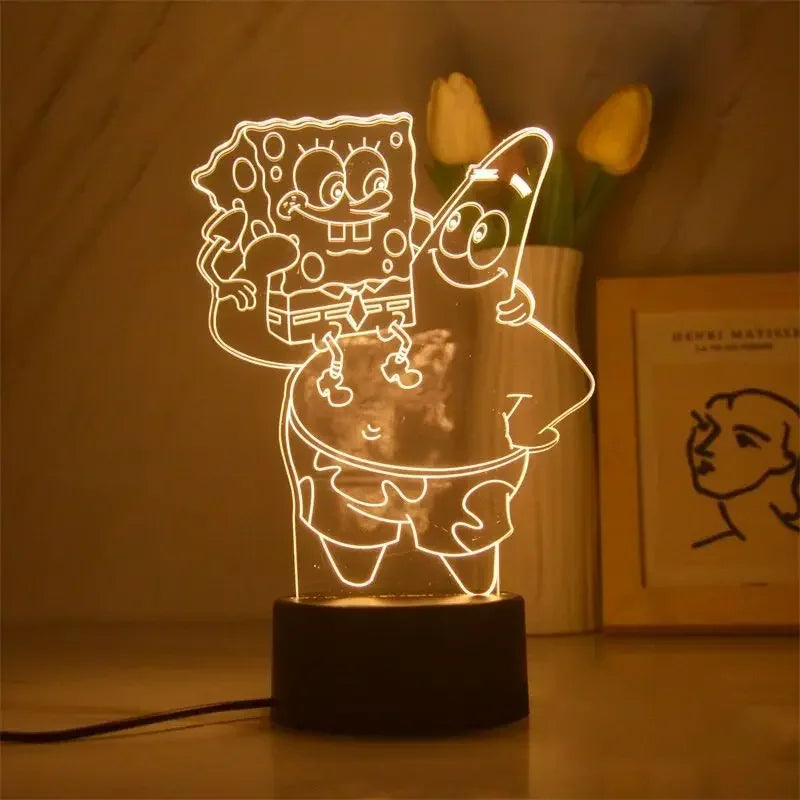 Luce Notturna 3D SpongeBob – Illumina la Notte con Magia e Allegria!
