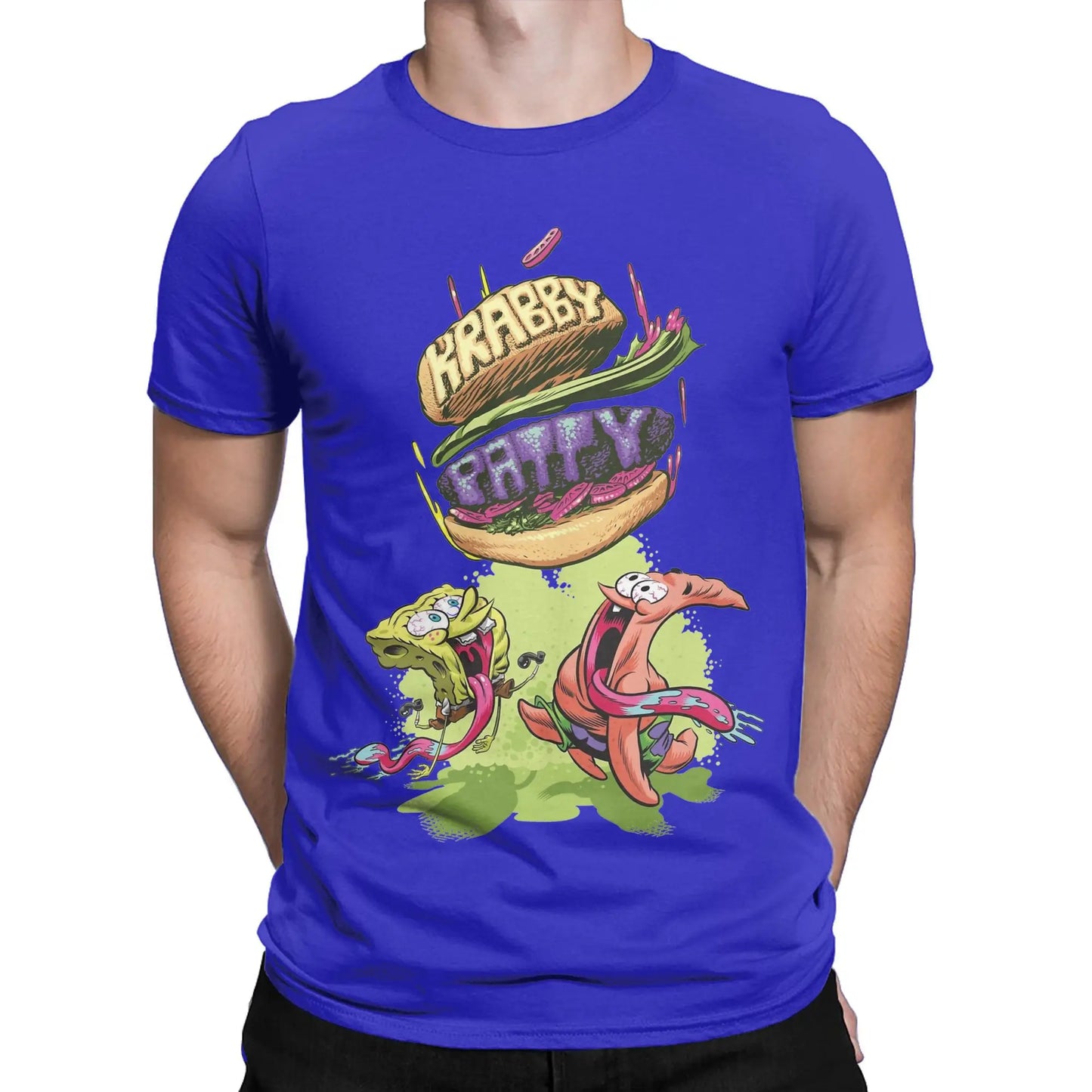 T-shirt Divertente SpongeBob Patrick Krabby Patty – Un Tocco di Allegria per il Tuo Stile Estivo!