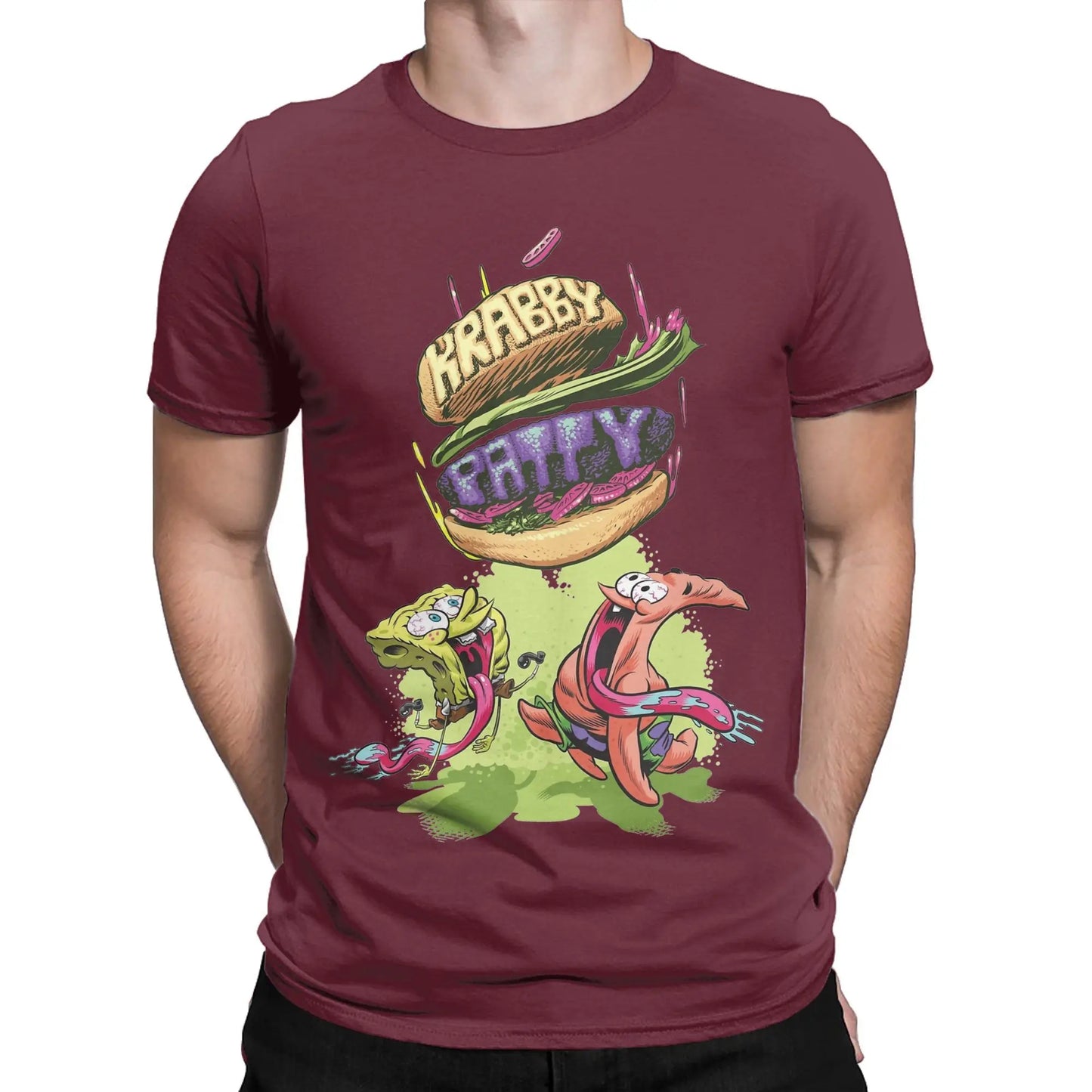 T-shirt Divertente SpongeBob Patrick Krabby Patty – Un Tocco di Allegria per il Tuo Stile Estivo!