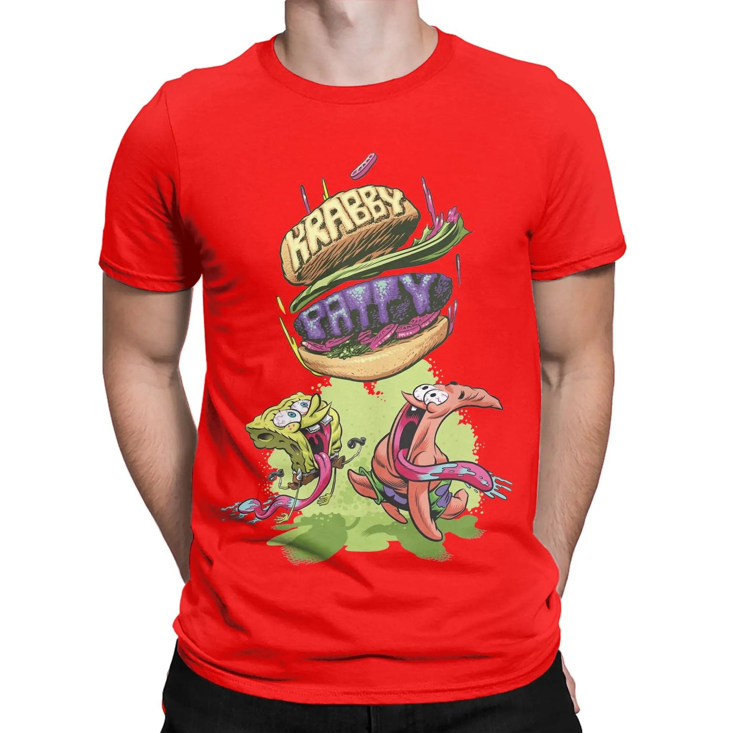 T-shirt Divertente SpongeBob Patrick Krabby Patty – Un Tocco di Allegria per il Tuo Stile Estivo!