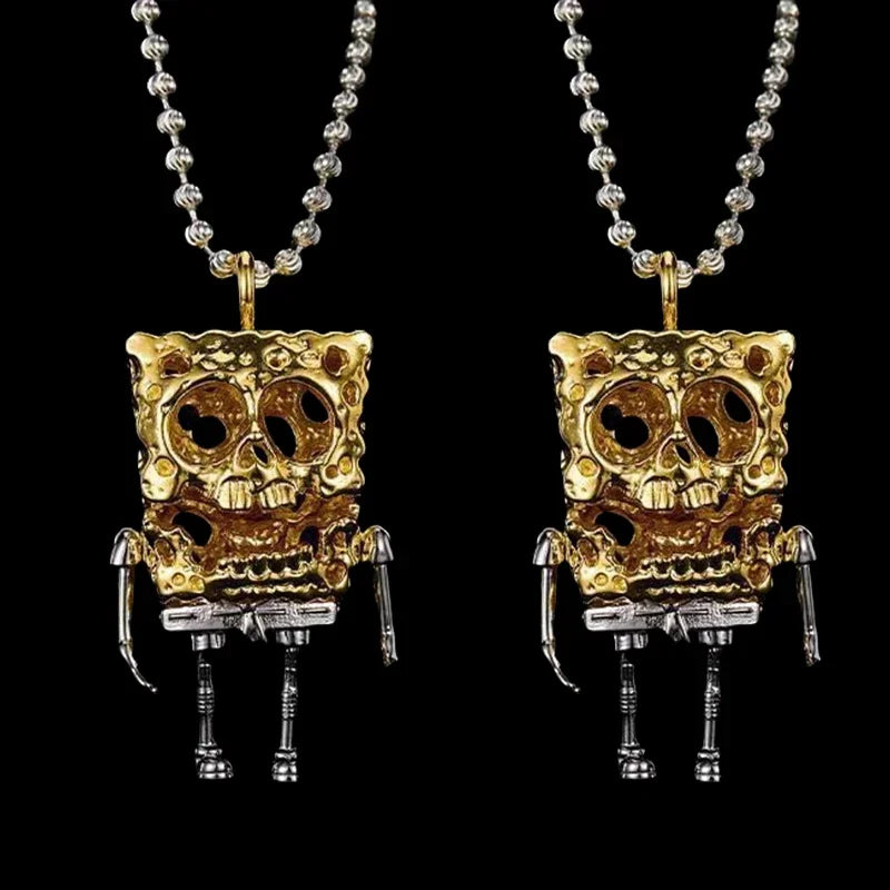 Collana SpongeBob Scheletro β Stile Gothic & Punk per un Look Unico!