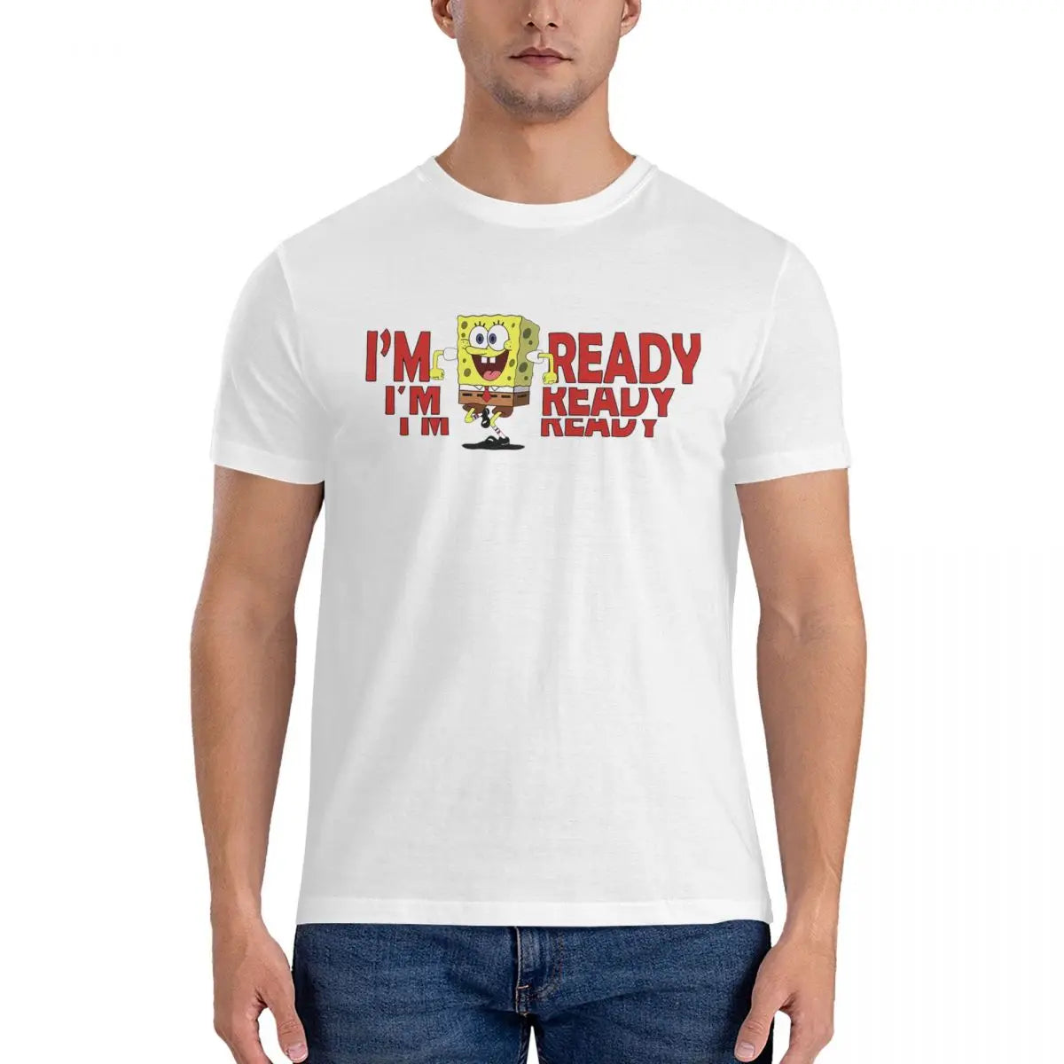 T-shirt SpongeBob "I'm Ready" – Comfort Oversized per un Look Estivo Unico!