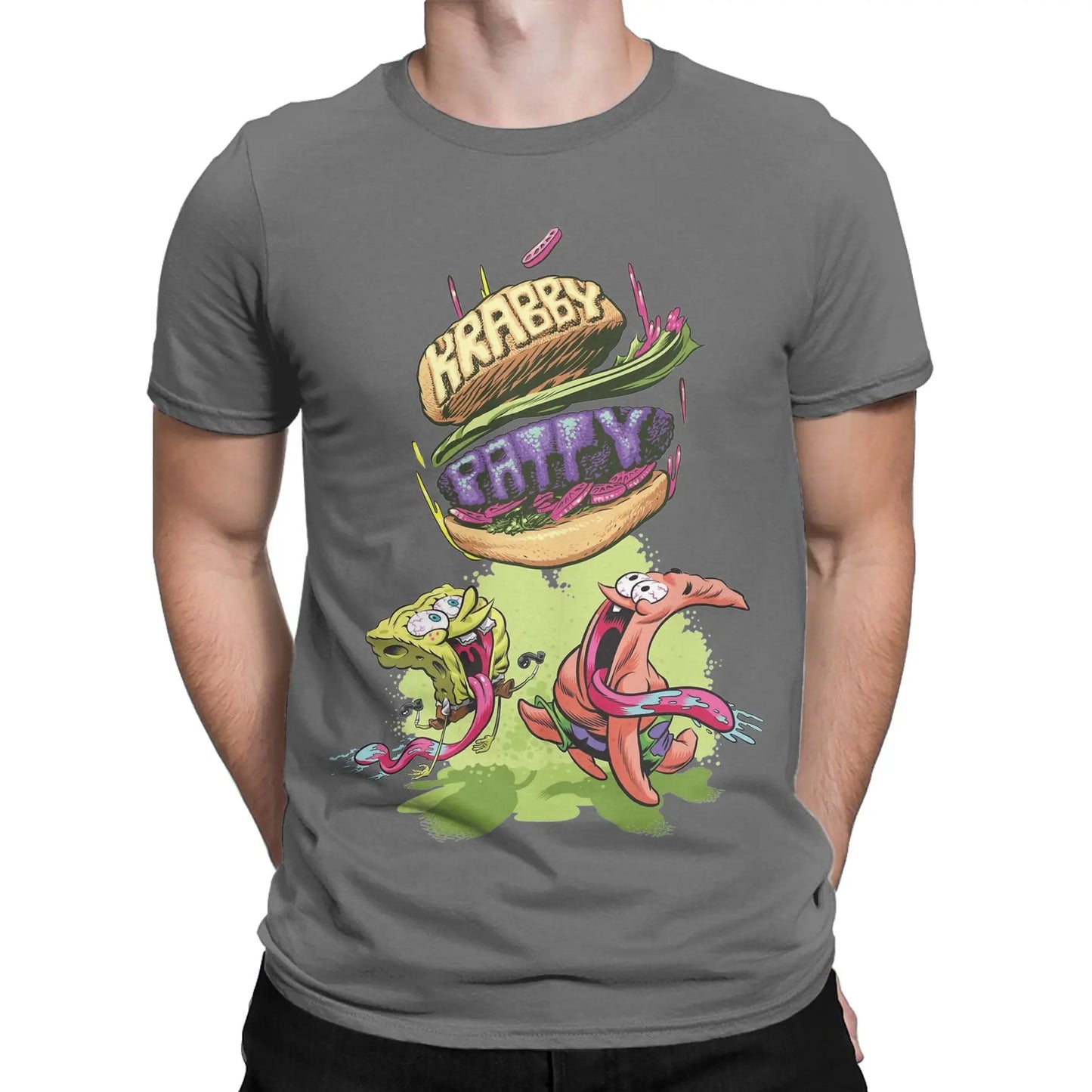 T-shirt Divertente SpongeBob Patrick Krabby Patty – Un Tocco di Allegria per il Tuo Stile Estivo!