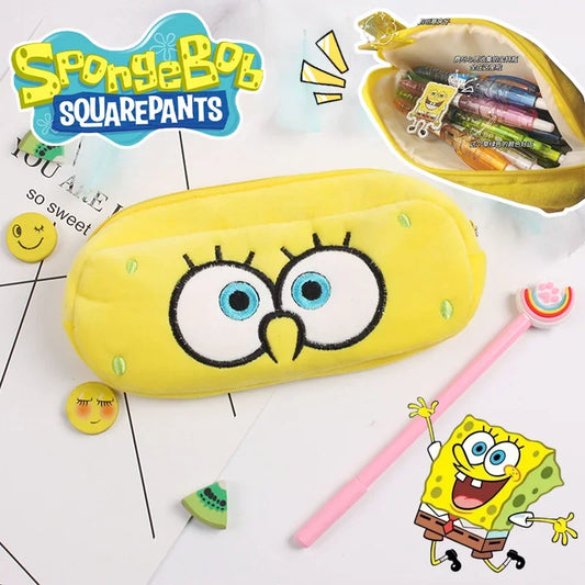 "Astuccio Peluche SpongeBob – Il Compagno Perfetto per Scuola e Regalo, Grande Capacità e Stile!"